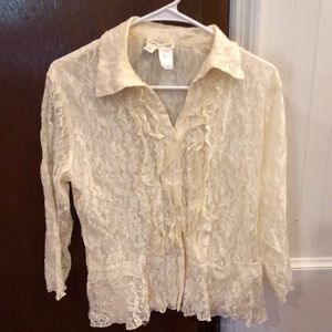 Off-White Lacey Coldwater Creek Blouse PXS